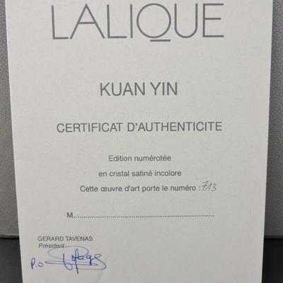 Rare lalique Quan Yin Sculpture