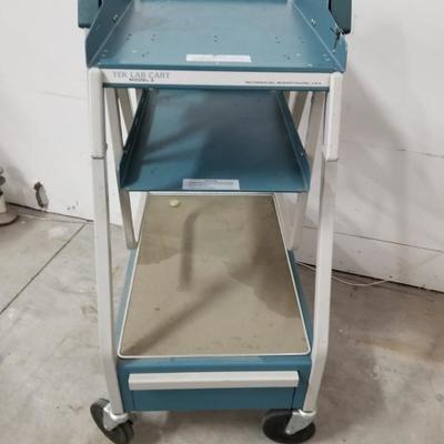 Blue Rolling Tilting Table Tek Lab Cart Model 3