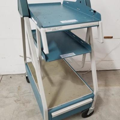 Blue Rolling Tilting Table Tek Lab Cart Model 3