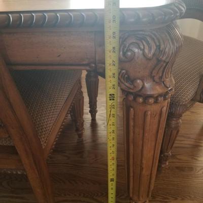 Dining Table w/ (2) 18" Extension Leaves & Custom Double Sided Protection Cover