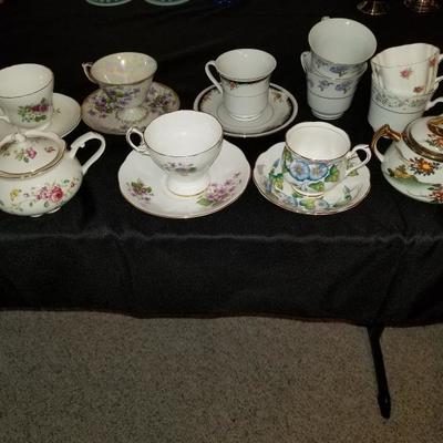 Cup & Saucer Lot and Sugar Dishes. No Chips