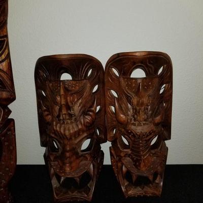 Collection Of Beautiful Wood Carved Items - Masks & Figurens Tribal Mask