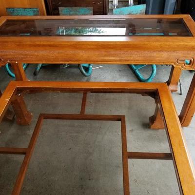 3pc Asian Style Solid Wood Coffee Table, End Table, Sofa Table 