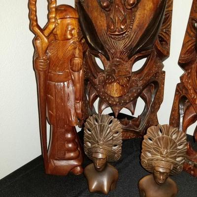 Collection Of Beautiful Wood Carved Items - Masks & Figurens Tribal Mask