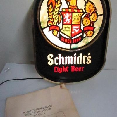 Schmidt's Lighted Beer Sign
