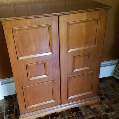 Mid Century Bar with Bar Supplies and Books