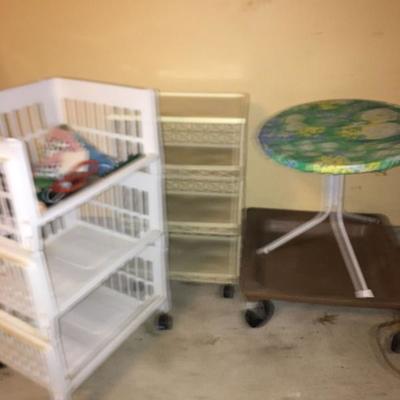 Rolling Carts & Table