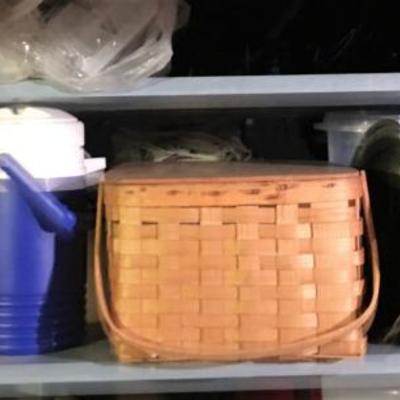 Vintage Thermos and Basket