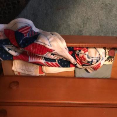 Drawer Contents with king sheets new and others
