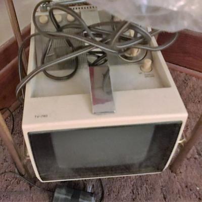 television, boom box, and stand