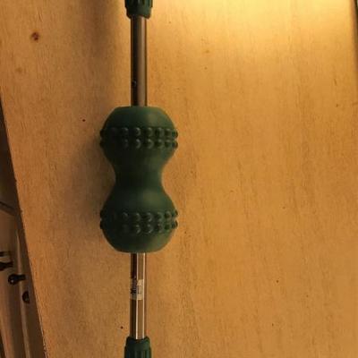vintage pants hangers, mirror, back massager