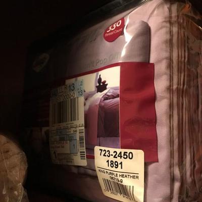 New in package King Sheets, towels and more