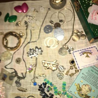 Vintage Jewelry Lot with Green Case