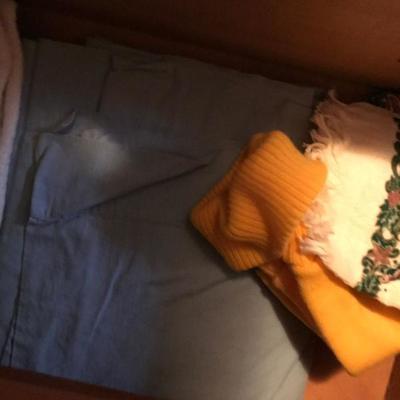 Drawer Contents with king sheets new and others