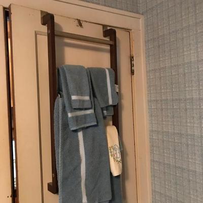 Door Towel rack, filled with towels