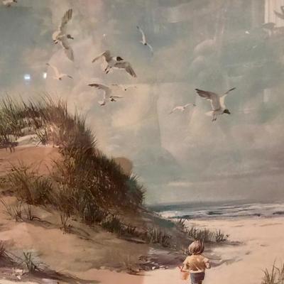Signed Print By A. Sehring Title Day At The Beach #18. 