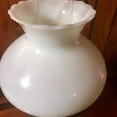 Brass & Milk Glass Table Lamp #14   