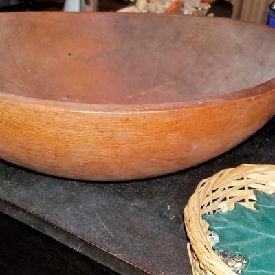Wooden Dough Bowl And Kitchen Items #127