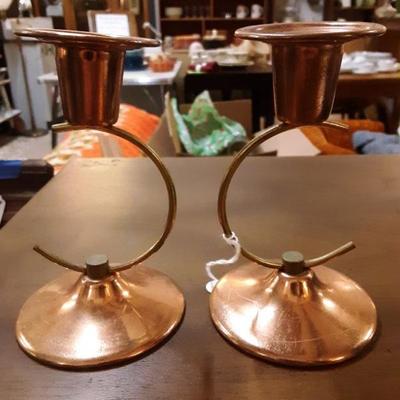 Copper candle holders
