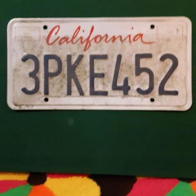 California licence plate