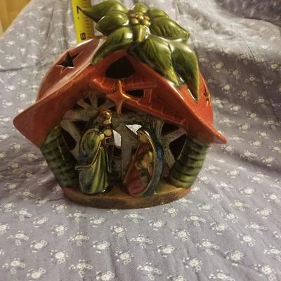 Ceramic Nativity Sceen Votive Tea Lamp