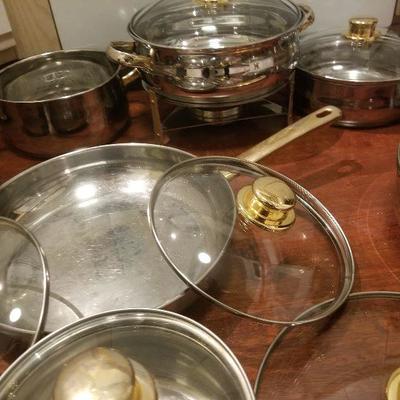 16pc Cuisine Ware Command Performance Gold Pots & Pan Set 