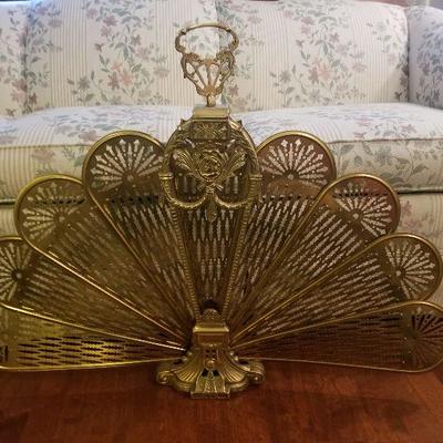 Brass Fireplace Fan Screen Reproduction 
