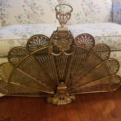Brass Fireplace Fan Screen Reproduction 