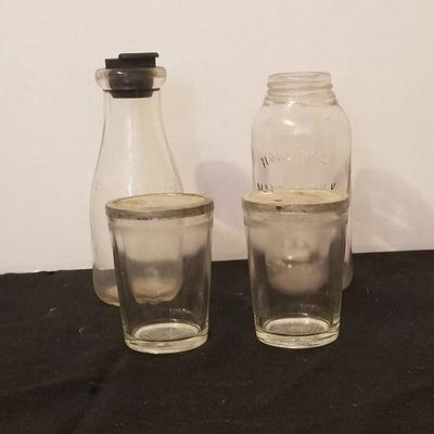 4 Antique/Vintage Bottles and Jars - #96-A