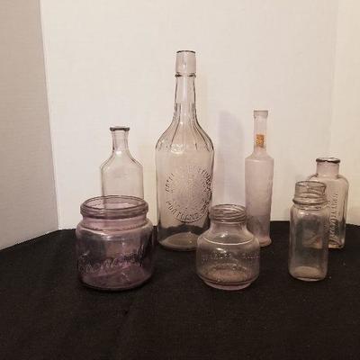 Lot of 7 Antique & Vintage Medicine Type  Bottles Purple Tint - #89-A