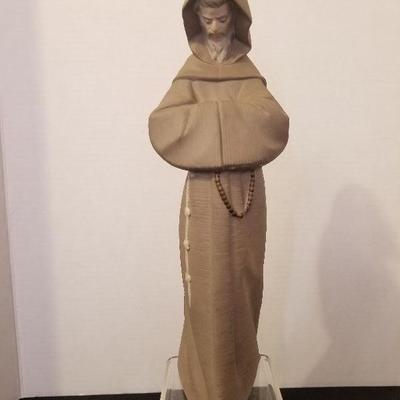 Lladro Franciscan Monk Figurine Matte Brown 13" Tall E-30 N - #82-A