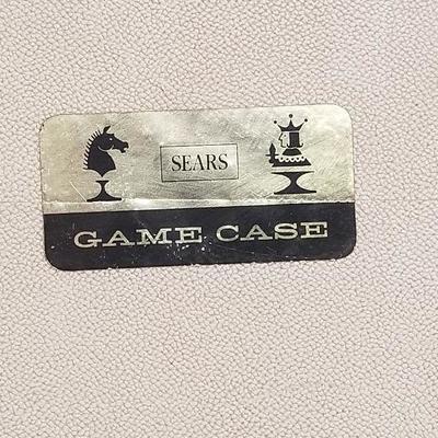 Vintage Sears GAME CASE Roulette Checkers Horse Racing Gambling Games #129-A