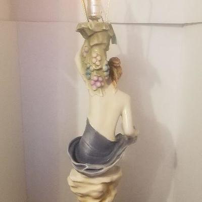 Chang Joe Co Vintage Plaster Table Lamp Elegant Revealing Lady #1-M