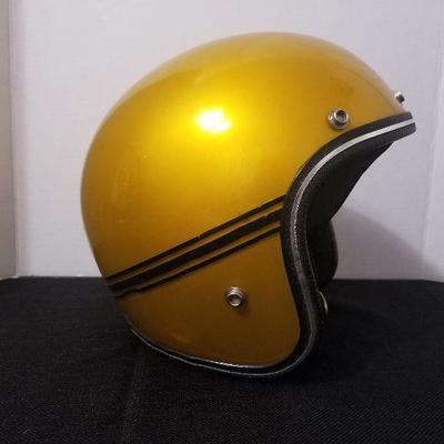 1977 OLD SCHOOL Motorcycle Helmet Gold RG-6 Great For Collection - #18-A