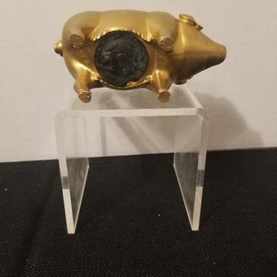 Vintage PIKE PLACE MARKET Seattle WA Gold Pig Piggy Bank - #16-A