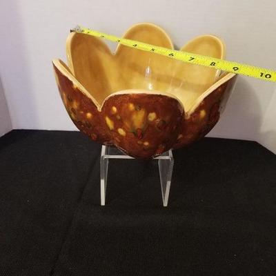 1970s Funky Splater Mid Century Homemade Petal Bowl - #75-A