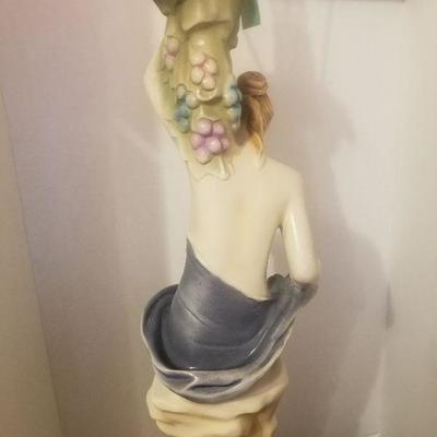 Chang Joe Co Vintage Plaster Table Lamp Elegant Revealing Lady #1-M