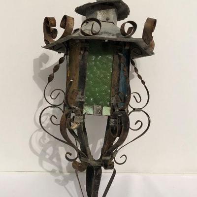 Vintage Wrought Iron Moroccan style Hanging Lantern - #43-A