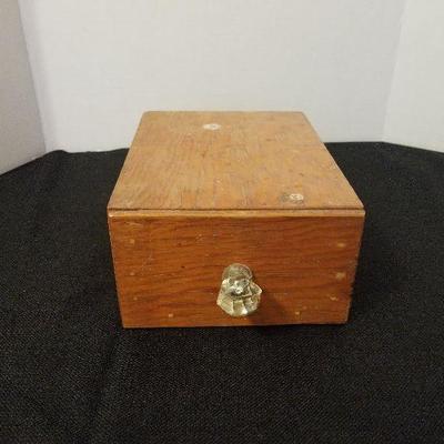 Small Vintage Wood Drawer Glass Handle - #108-A