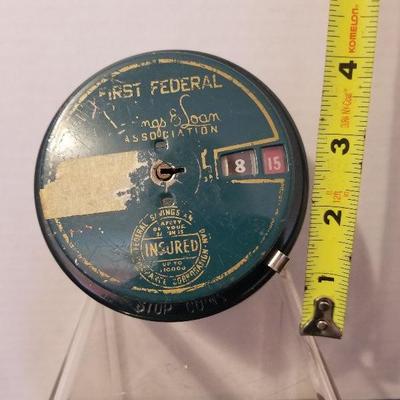 First Federal Dark Green or Teal Coin Bank - #86-A