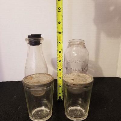 4 Antique/Vintage Bottles and Jars - #96-A