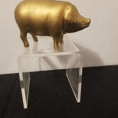 Vintage PIKE PLACE MARKET Seattle WA Gold Pig Piggy Bank - #16-A