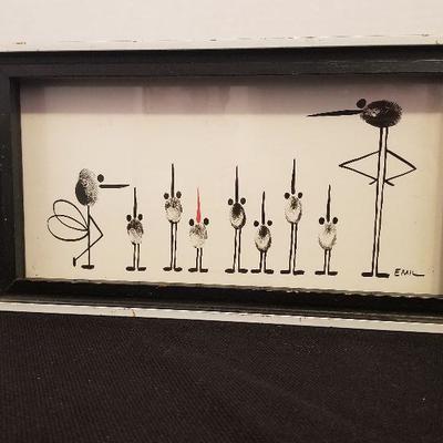 Framed Finger Print Figures By Emil - #105-A