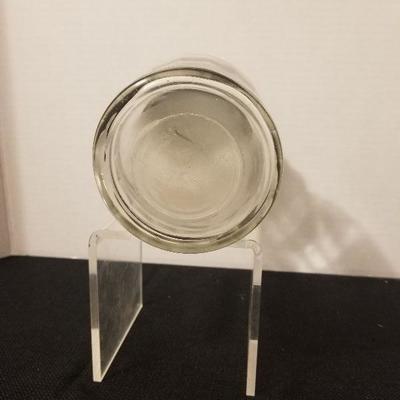 Unmarked Unusual Sided Glass Mason Type Jar With Ceramic and Zinc Lid #8-A