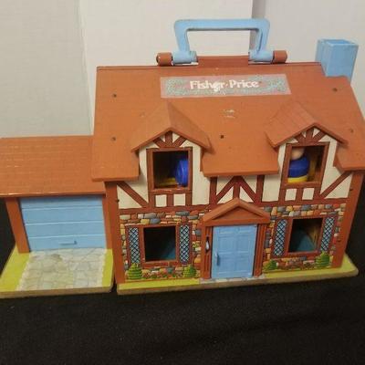 Vintage 1980 FISHER PRICE House & Other Mixed Accessories Trucks Cars - #39-A