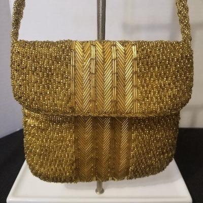 3 Antique Beaded Purses Clutch Mesh Metal Change Bags - #31-A