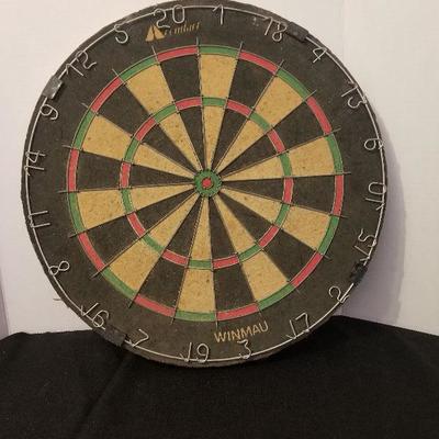 Vintage Real Cork Dart Board Made In England 18" WINMAU #106-A