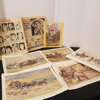 Lot of Cowboy Celeb Advertising War Camels CM Russell Calander Prints - #15-A