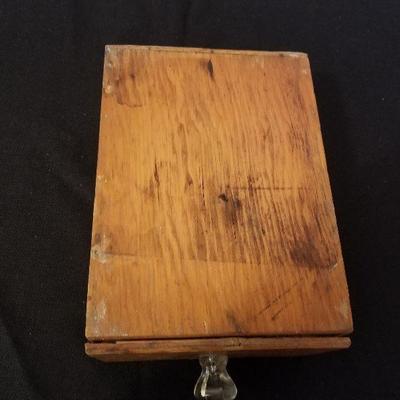 Small Vintage Wood Drawer Glass Handle - #108-A