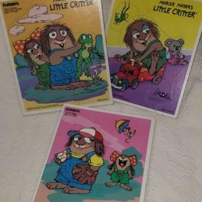 3 Playskool Critters wooden puzzle set 1991